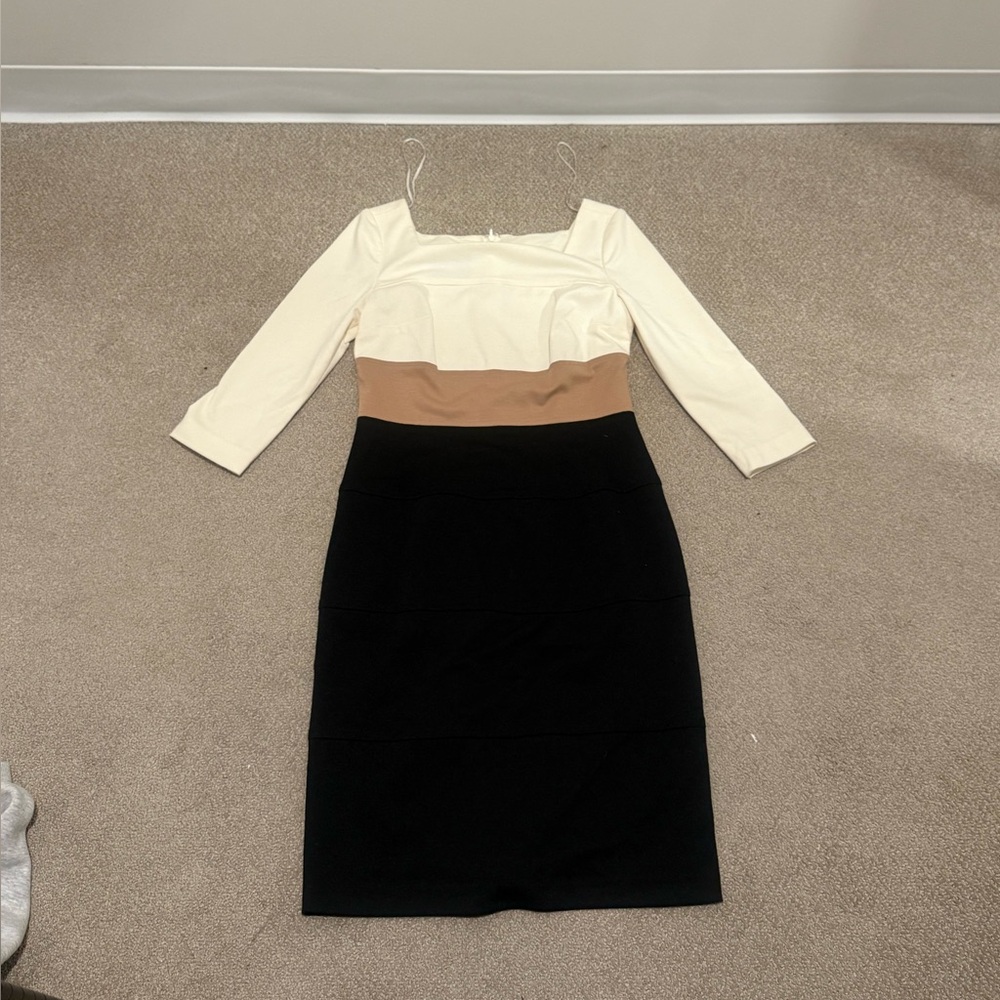 Kay Unger Black and Tan Dress